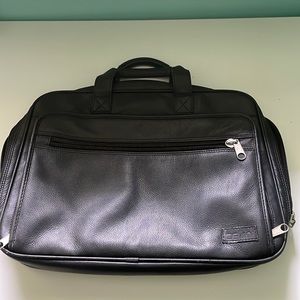 Cellini black laptop computer case leather